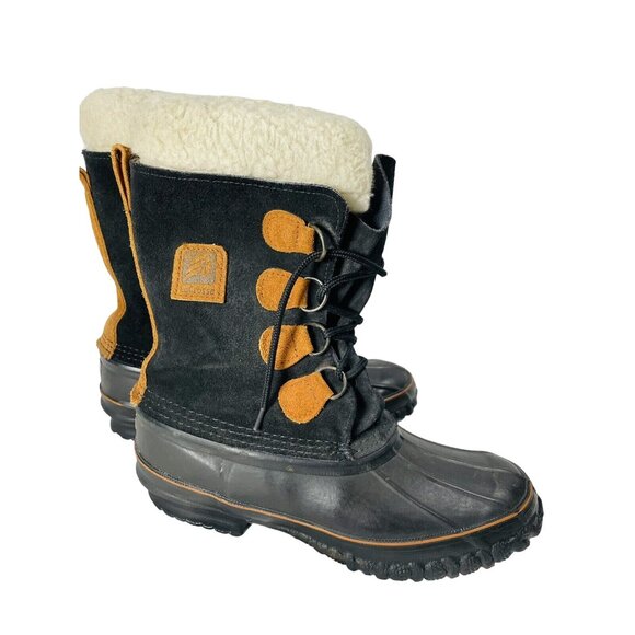 LaCrosse Insulated Snow Boots Black Suede Fiberglass Shank USA Women's Size 8 - Picture 2 of 12